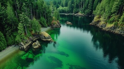 Emerald Waters Along Puget Sound Western USA 