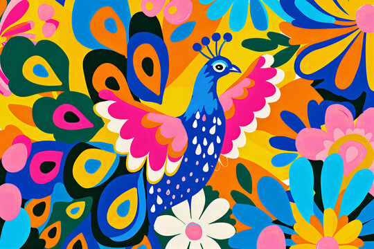 colorful animal illustration abstract design wallpaper pattern digital art background