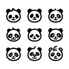 Cute Panda Icon Vector
