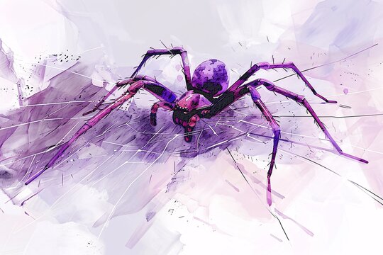 a purple spider on a web
