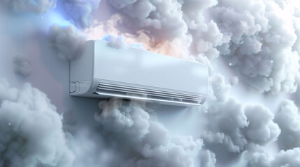 air conditioner in the clouds in the sky