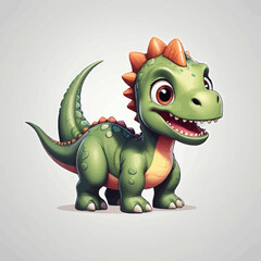 Cute dinosaur cartoon Logo Design Very Cool