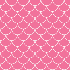 Tail seamless pink mermaid background with a pattern of fish scales © Tanita
