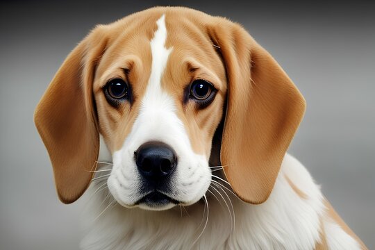 Beagle dog with floppy ears a breed of small scent hound,  hare hunting beagling, detection dog canine, domestic companion chien beagle animal closeup image 
