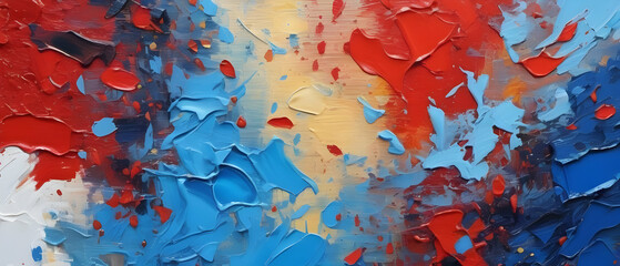 Colorful abstract palette knife painting background, traditional art textured backdrop