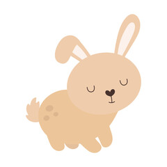 cute cartoon rabbit isolated