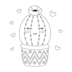 outline cactus character