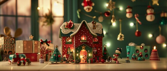 Design a festive scene filled with surprises and secrets waiting to be discovered