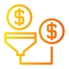 sales pipeline gradient icon