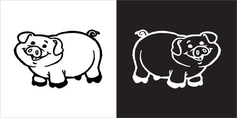 Illustration vector graphics of pig icon