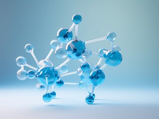 a blue and white molecule model