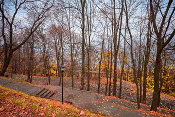 Autumn nature landscape. Autumn in the city park. - 773183622