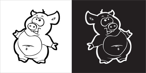 Illustration vector graphics of pig icon