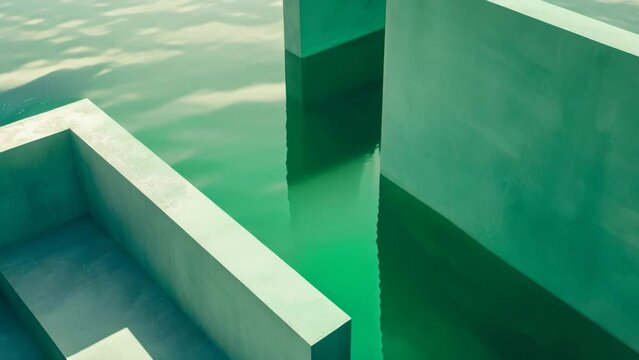Emerald Oasis: Intricate Geometric Harmony. Generative ai