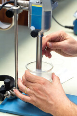 precise laboratory process using an overhead stirrer