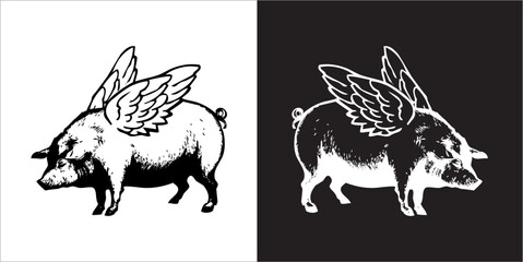 Illustration vector graphics of pig icon