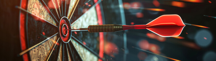 Dart in Bullseye with Dynamic Lighting Effects