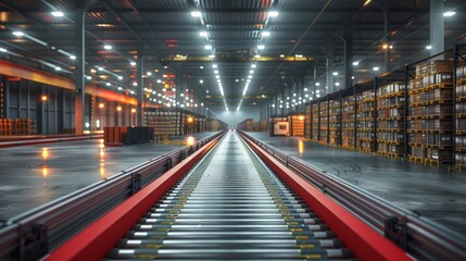 Modern warehouse facility featuring automated systems and advanced technology for efficient inventory management.