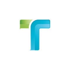 Modern gradient geometric letter T tech logo