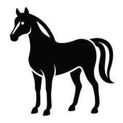 Horse line icon, outline style icon for web site or mobile app, animals and livestock, mustang vector icon, simple vector illustration