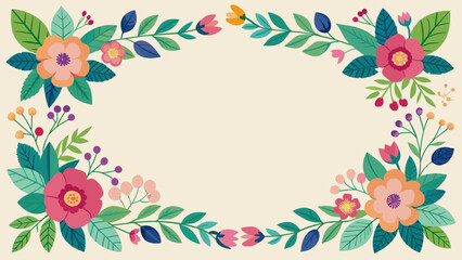Fototapeta na wymiar floral-border-frame-whit-background-vector-illustration 