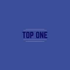 Obraz premium Top one logo with dotted line and straight line dark blue colour 