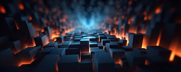 Fototapeta premium Digital background for tech, AI, data, audio, graphics, and more