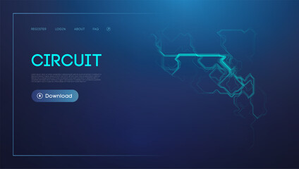 Blue circuit design for technology background - 773201852