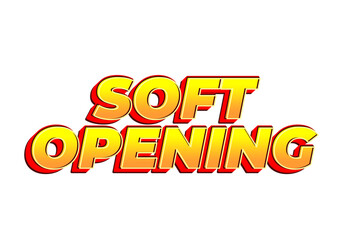Fototapeta premium Soft opening. Text effect in 3D look and eye catching colors