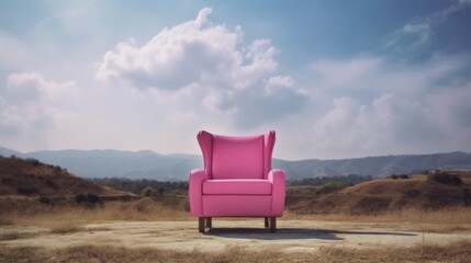chair and pink color 8k 
