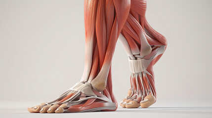 Anatomical Model of Human Lower Leg and Foot Muscles - obrazy, fototapety, plakaty