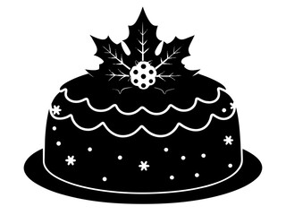 christmas cake single silhouette vector art drawing and tattoo design