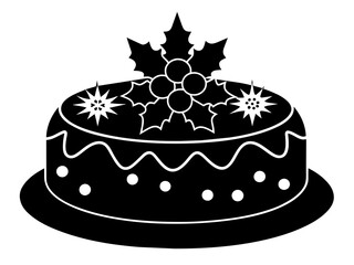 christmas cake single silhouette vector art drawing and tattoo design