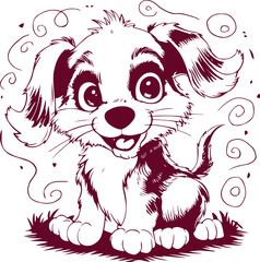 A cute Coloring Cat joyful 