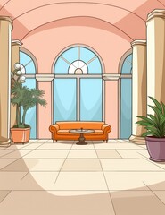 Cartoon Children's Storybook Lounge or Reception Room Backgrounds