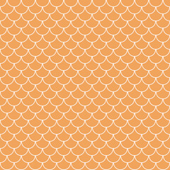 Fish scale seamless pattern. Square fish scale swatch texture or background. Orange mesh. Mermaid pattern or decor element. Fish skin or Mermaid tail texture