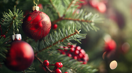 Obrazy na Plexi  Zbliżenie na bożonarodzeniową choinkę