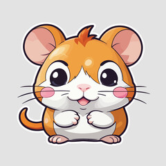 Cute Hamster cartoon Logo Design Very Cool