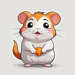 Cute Hamster cartoon Logo Design Very Cool