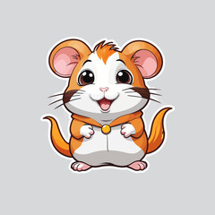 Cute Hamster cartoon Logo Design Very Cool