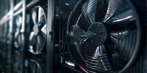close up of a cooling fans