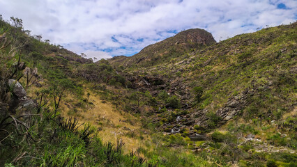 Mountains in the state of Minas Gerais, Brazil. In the region known as Serra do Cipó, part of the Espinhaco mountain range