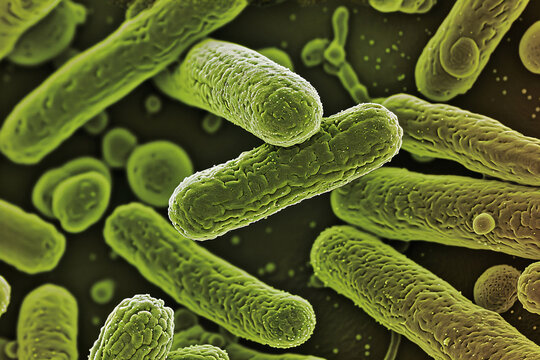 Escherichia Coli bacteria electron micrograph image