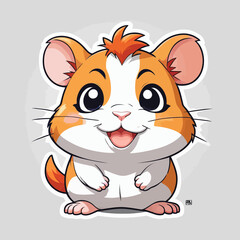 Cute Hamster cartoon Logo Design Very Cool