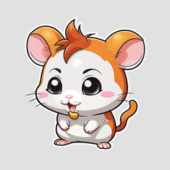 Cute Hamster cartoon Logo Design Very Cool