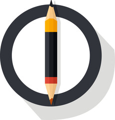 Flat vector illustration of the pencil