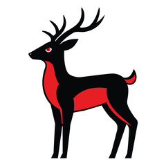 solid black outline deer animals, Silhouette of Deer