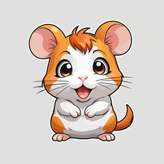 Cute Hamster cartoon Logo Design Very Cool