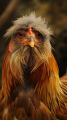 Portret na bardzo starego kurczaka - obrazy, fototapety, plakaty