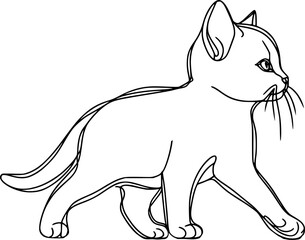 Line art kitten cat